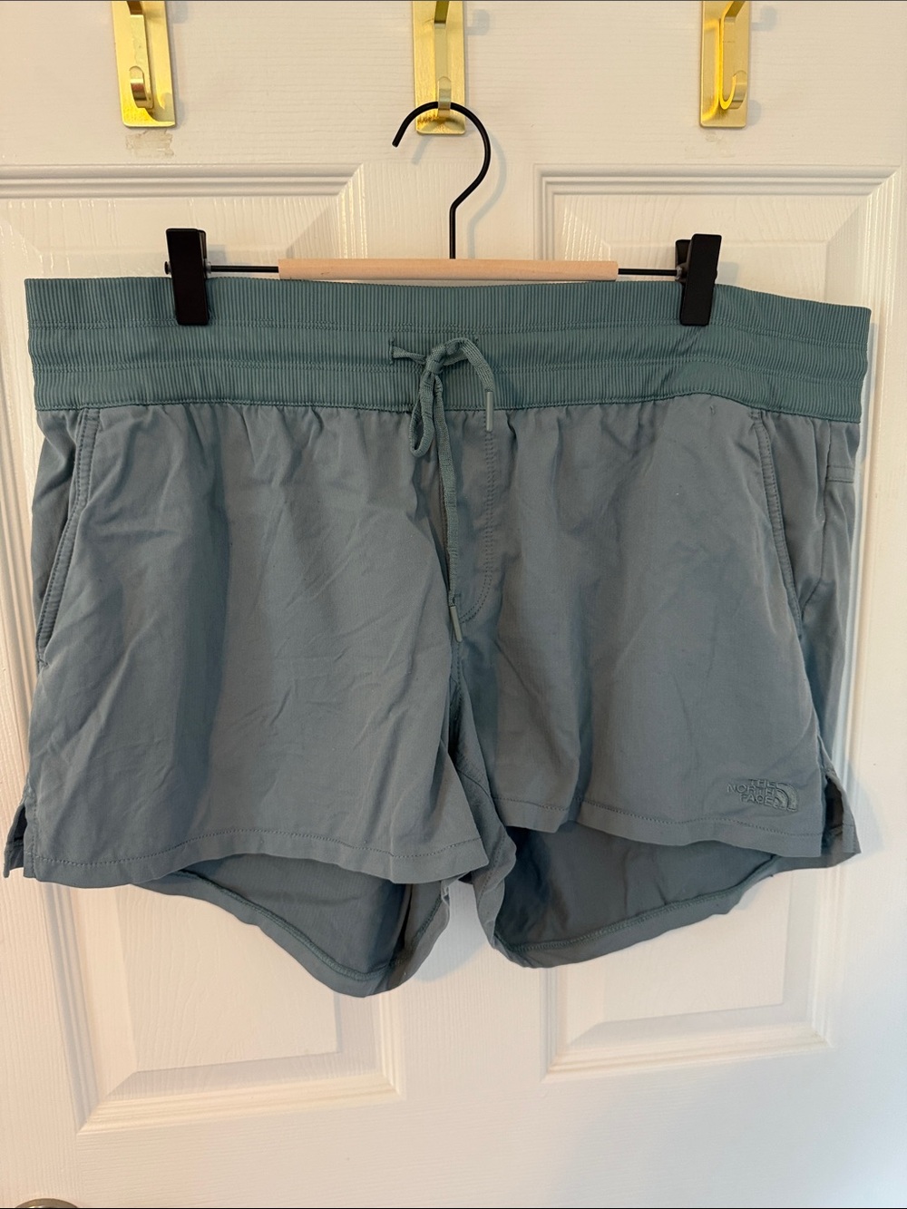 The North Face Women's Teal Aphrodite Shorts with Drawstring Waist